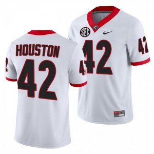 Georgia Bulldogs Justin Houston Men's #42 White Football NCAA Jersey 2406FPHB4