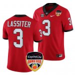 Georgia Bulldogs Kamari Lassiter Men's #3 Red 2023 Orange Bowl Playoff Football NCAA Jersey 2406DOIK1