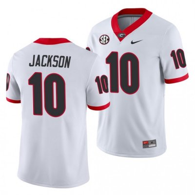 Georgia Bulldogs Kearis Jackson Men's #10 Away White Game Football NCAA Jersey 2406FXYD2