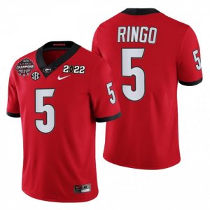 Georgia Bulldogs Kelee Ringo Men's #5 CFP 2021-22 Red National Champions Football NCAA Jersey 2406KJHN7