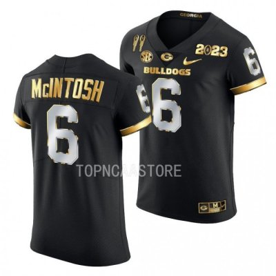 Georgia Bulldogs Kenny McIntosh Men's #6 Black 2X CFBPlayoff National Champions Limited Golden Football NCAA Jersey 2406XMYU3