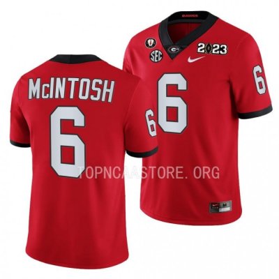 Georgia Bulldogs Kenny McIntosh Men's #6 Red 2023 National Championship Playoff Football NCAA Jersey 2406DZFO5