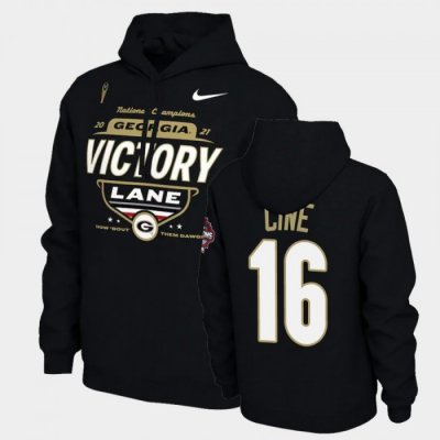 Georgia Bulldogs Lewis Cine Men's #16 Black 2021 National Champions Football NCAA Hoodie 2406LHJU2