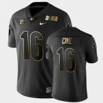 Georgia Bulldogs Lewis Cine Men's #16 Golden Black 2021 National Champions Football NCAA Jersey 2406KDFN6