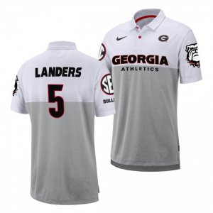 Georgia Bulldogs Matthew Landers Men's #5 Coaches White Football NCAA Polo 2406CROB0