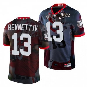 Georgia Bulldogs Stetson Bennett Men's #13 hip 2022 National Champions Decisive Highlights Black Football NCAA Jersey 2406BGHW1