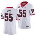 Georgia Bulldogs Trey Hill Men's #55 Away White Game Football NCAA Jersey 2406VZKL6