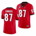 Georgia Bulldogs Tyler Simmons Men's #87 Home Red Game Football NCAA Jersey 2406ZYON7