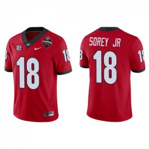 Georgia Bulldogs Xavian Sorey Jr. Men's #18 2022 National Champions Playoff Red Game Football NCAA Jersey 2406JWWA0