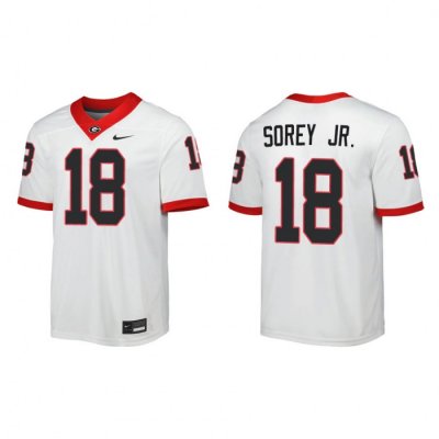 Georgia Bulldogs Xavian Sorey Jr. Men's #18 Game Away White Football NCAA Jersey 2406EMFX1