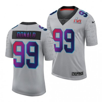 Georgia Bulldogs Aaron Donald Men's #99 Gray Los Angeles Rams Super Bowl LVI 99 Alumni Football NCAA Jersey 2406OAUQ6