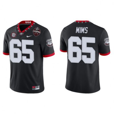 Georgia Bulldogs Amarius Mims Men's #65 2022 National Champions Playoff Black Game Football NCAA Jersey 2406RUYE0