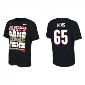 Georgia Bulldogs Amarius Mims Men's #65 2022 National Champions Playoff Black Locker Room Football NCAA T-Shirt 2406BXNQ6