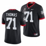 Georgia Bulldogs Andrew Thomas Men's #71 100th Anniversary Mascot Alumni NFL Black Football NCAA Jersey 2406ZFNR4