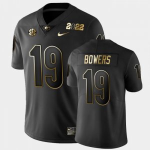 Georgia Bulldogs Brock Bowers Men's #19 Golden Black 2021 National Champions Football NCAA Jersey 2406WEDV8