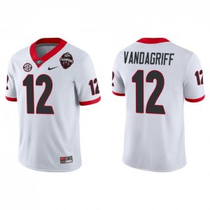 Georgia Bulldogs Brock Vandagriff Men's #12 2022 National Champions Playoff White Game Football NCAA Jersey 2406JMKW8