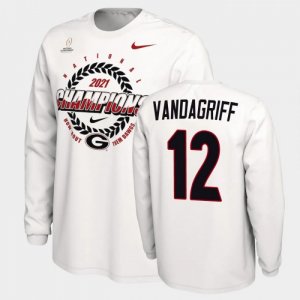 Georgia Bulldogs Brock Vandagriff Men's #12 White 2021 National Champions Football NCAA T-Shirt 2406VDPO7