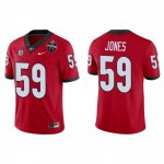 Georgia Bulldogs Broderick Jones Men's #59 2022 National Champions Playoff Red Game Football NCAA Jersey 2406MYUX8