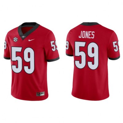 Georgia Bulldogs Broderick Jones Men's #59 Red Game Football NCAA Jersey 2406XCPT1