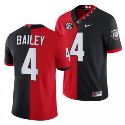 Georgia Bulldogs Champ Bailey Men's #4 100th Season Split Edition Alumni NFL Black Red Football NCAA Jersey 2406SRHG0