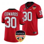 Georgia Bulldogs Daijun Edwards Men's #30 Red 2023 Orange Bowl Playoff Football NCAA Jersey 2406IXIO3