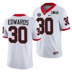 Georgia Bulldogs Daijun Edwards Men's #30 White 2023 National Championship Playoff Football NCAA Jersey 2406RZJN5