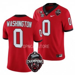 Georgia Bulldogs Darnell Washington Men's #0 National Champions Back-To-Back CFBPlayoff 2023 Red Football NCAA Jersey 2406HTBI1