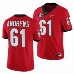 Georgia Bulldogs David Andrews Men's #61 Red Football NCAA Jersey 2406FGMC8