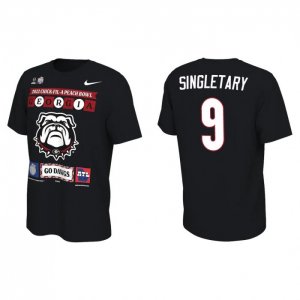 Georgia Bulldogs Jaheim Singletary Men's #9 Playoff Black Illustrated 2022 Peach Bowl Football NCAA T-Shirt 2406BLOU0