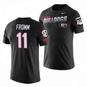 Georgia Bulldogs Jake Fromm Men's #11 Black Facility Performance Football NCAA T-Shirt 2406ZYFX3