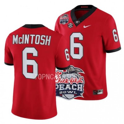 Georgia Bulldogs Kenny McIntosh Men's #6 Red 2022 Peach Bowl Playoff Football NCAA Jersey 2406DWMA8