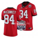 Georgia Bulldogs Ladd McConkey Men's #84 Red 2022 Peach Bowl Playoff Football NCAA Jersey 2406TMSQ1