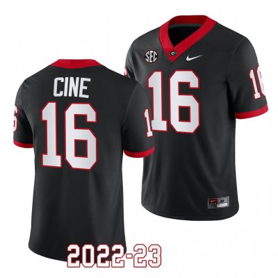 Georgia Bulldogs Lewis Cine Men's #16 Alternate 2022-23 Black Football NCAA Jersey 2406FNSF0