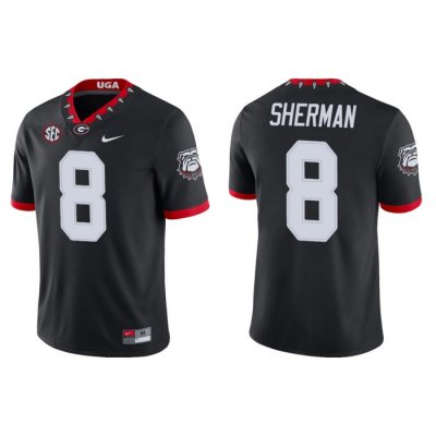 Georgia Bulldogs MJ Sherman Men's #8 Game Alternate Black Football NCAA Jersey 2406CILF5