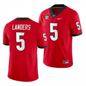 Georgia Bulldogs Matthew Landers Men's #5 Home Red Game Football NCAA Jersey 2406RDMM7