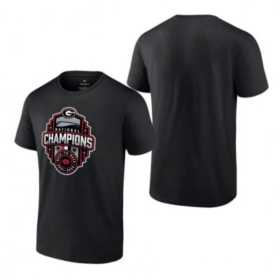 Georgia Bulldogs Men's Playoff Fanatics Branded Official Logo 2022 National Champions Black Football NCAA T-Shirt 2406GWTL7