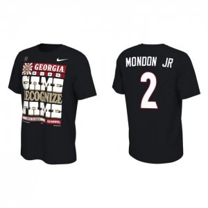 Georgia Bulldogs Smael Mondon Jr. Men's #2 2022 National Champions Playoff Black Locker Room Football NCAA T-Shirt 2406YPOT0