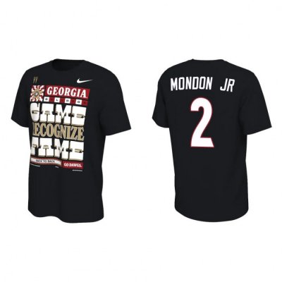 Georgia Bulldogs Smael Mondon Jr. Men's #2 2022 National Champions Playoff Black Locker Room Football NCAA T-Shirt 2406YPOT0