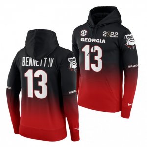 Georgia Bulldogs Stetson Bennett Men's #13 2021 National Champions Playoff Red Black Football NCAA Hoodie 2406BTSZ4