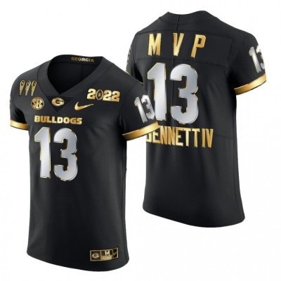 Georgia Bulldogs Stetson Bennett Men's #13 3X Black National Champions CFP Limited Golden Football NCAA Jersey 2406LRSG1