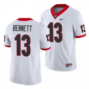 Georgia Bulldogs Stetson Bennett Men's #13 White Game Football NCAA Jersey 2406BXRE7