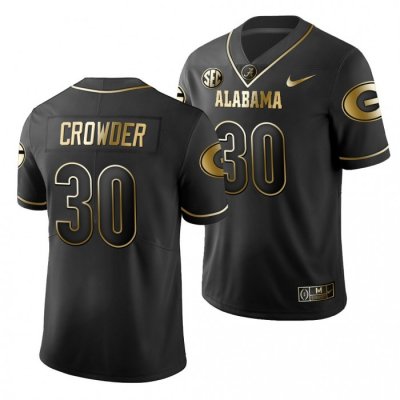 Georgia Bulldogs Tae Crowder Men's #30 Black Golden Edition 2019 Limited Football NCAA Jersey 2406SDMP5