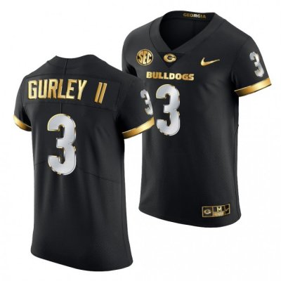 Georgia Bulldogs Todd Gurley II Men's #3 Authentic Black Golden Edition 2020-21 Football NCAA Jersey 2406KLFJ7