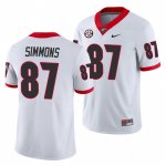 Georgia Bulldogs Tyler Simmons Men's #87 Away White Game Football NCAA Jersey 2406CKBB2