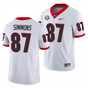 Georgia Bulldogs Tyler Simmons Men's #87 Away White Game Football NCAA Jersey 2406CKBB2