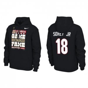 Georgia Bulldogs Xavian Sorey Jr. Men's #18 2022 National Champions Playoff Pullover Locker Room Black Football NCAA Hoodie 2406DVMS2