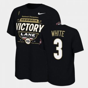 Georgia Bulldogs Zamir White Men's #3 Black 2021 National Champions Football NCAA T-Shirt 2406MSKN8