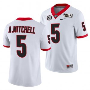 Georgia Bulldogs Adonai Mitchell Men's #5 CFP 2021 White National Champions Football NCAA Jersey 2406NTPM8