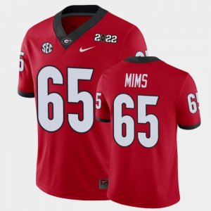 Georgia Bulldogs Amarius Mims Men's #65 Game 2021 National Champions Red Football NCAA Jersey 2406NOOO0