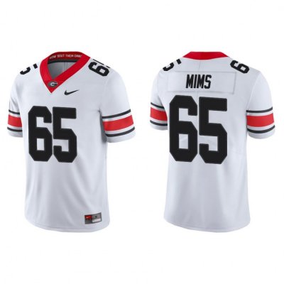 Georgia Bulldogs Amarius Mims Men's #65 Game Alternate White Football NCAA Jersey 2406BTZN1